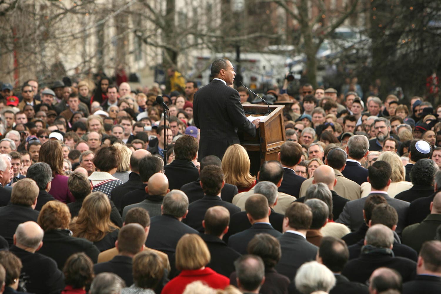 Patrick speaking at his inauguration